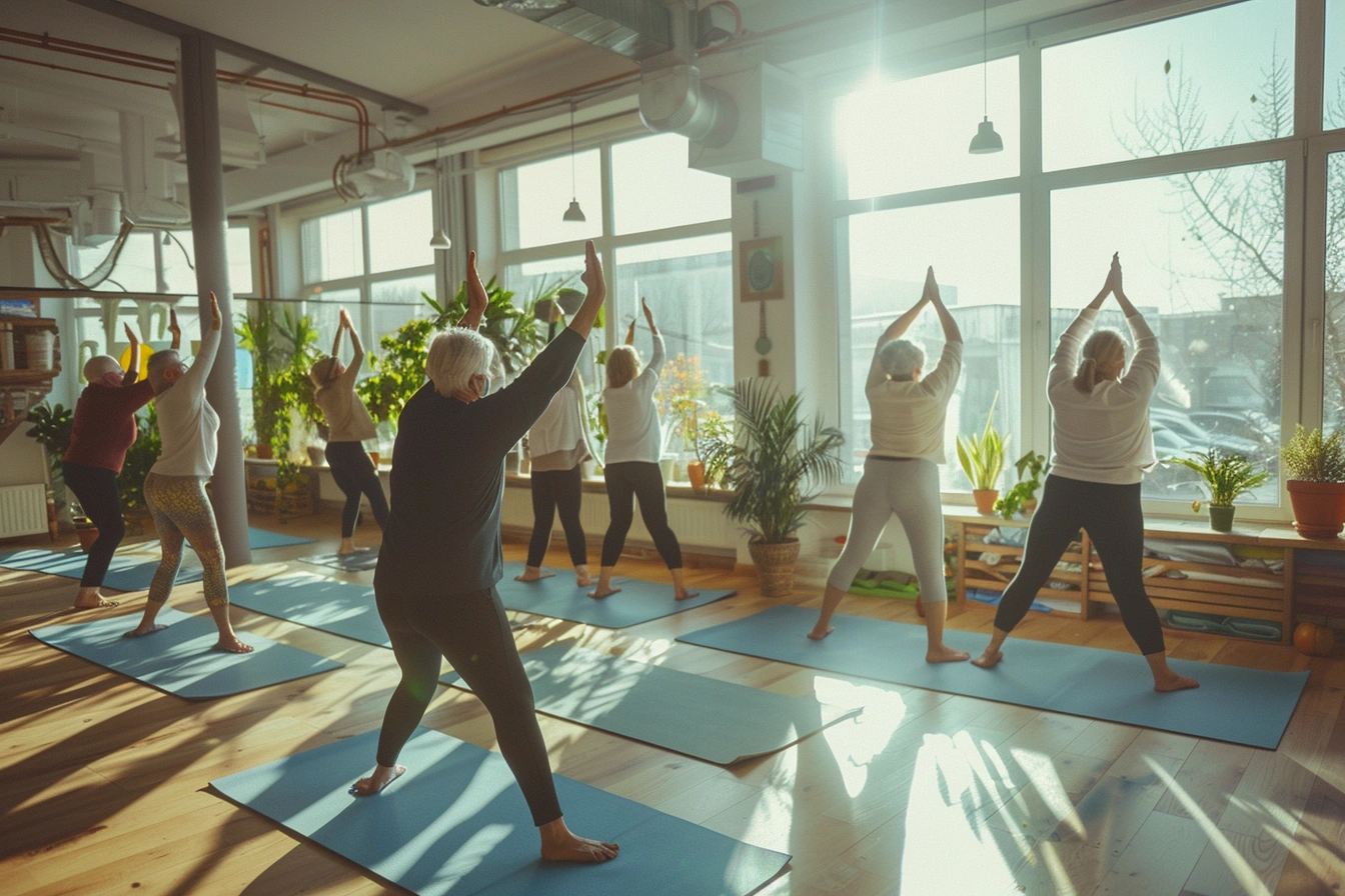 Групове заняття м'якою йогою в нашій студії
